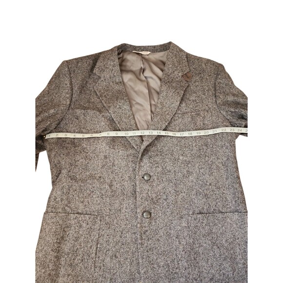 Options By Stafford Tweed Blazer Mens 46L Preppy Academia Black White Professor - Picture 7 of 8